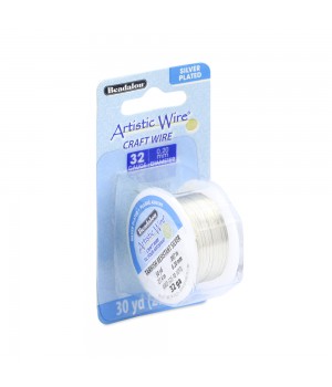 Alambre "Artistic Wire" con baño de plata calibre 32 Ga(0.20mm) 27.4 metros