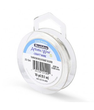 Alambre "Artistic Wire" con baño de plata calibre 22Ga(0.64mm) 9.1 metros