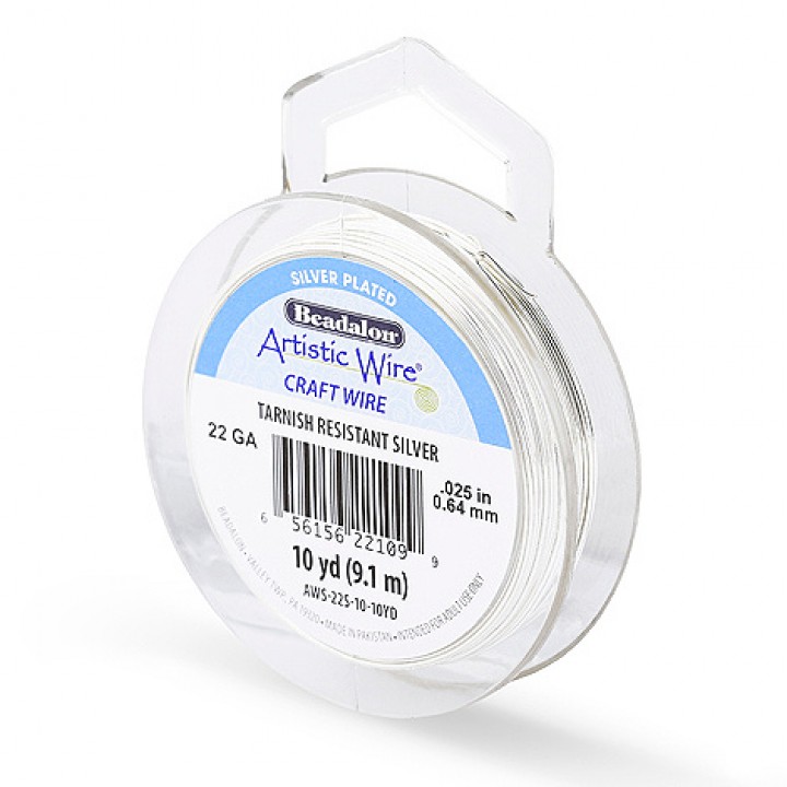 Alambre "Artistic Wire" con baño de plata calibre 22Ga(0.64mm) 9.1 metros
