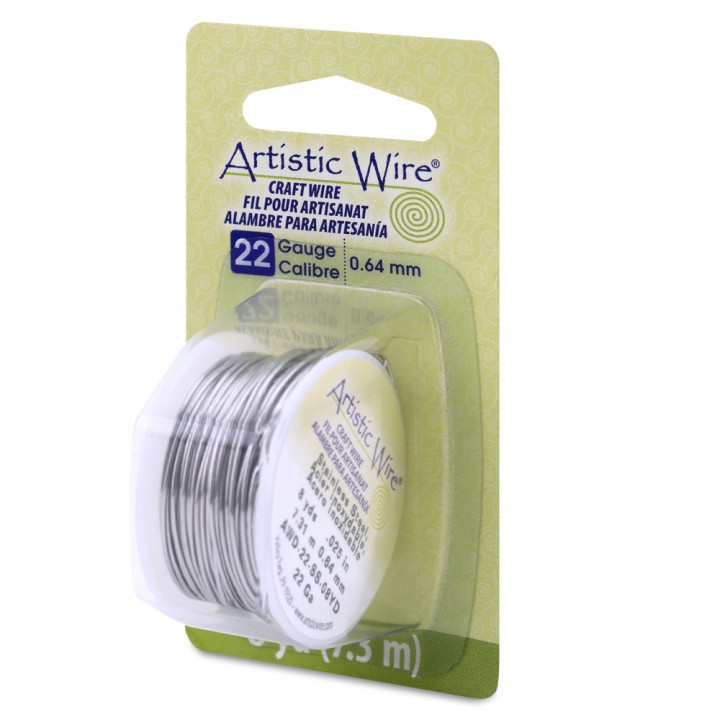 Проволока Artistic Wire 22 Ga(0.64мм) нержавеющая сталь катушка 7.3м