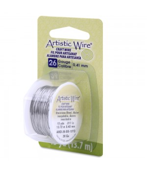 Alambre "Artistic Wire" acero inoxidable 26 Ga(0.41mm) 13.7 metros