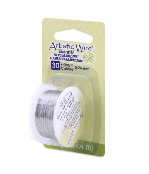 Alambre "Artistic Wire" acero inoxidable 30 Ga(0.26mm) 27.4 metros