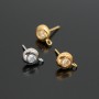 Studs with one zirconia 8mm, 24 carat gold plated