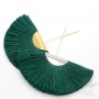 Silk fan brush "Green" with pin (rhodium plated)