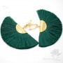 Шёлковая кисть-веер "Green" с пином(родиевое покрытие)