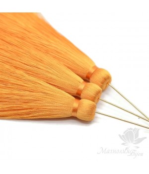 Silk brush color Amber with pin (rhodium plated)