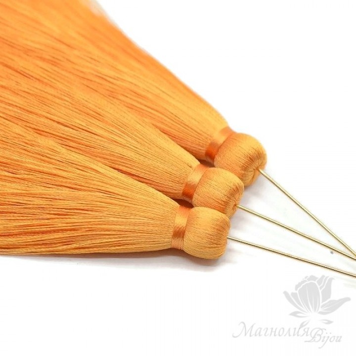 Silk brush color Amber with pin (rhodium plated)