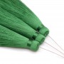Borla de seda color Hierba verde con bastón con baño de rodio