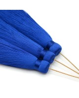 Silk tassel color Lapis lazuli with pin(16K gold plated)