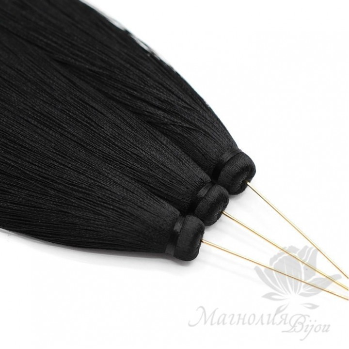 Silk brush "BLACK" with pin (gold plated 16 carats)