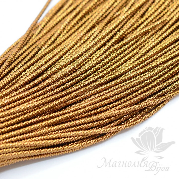 Canutillo texturizado 1mm Bambú para bordado, antique gold