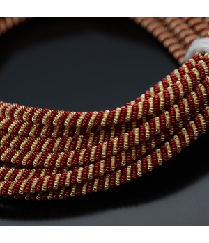 Canutillo doble trenzado espiral 4mm para bordado color gold red, 100g
