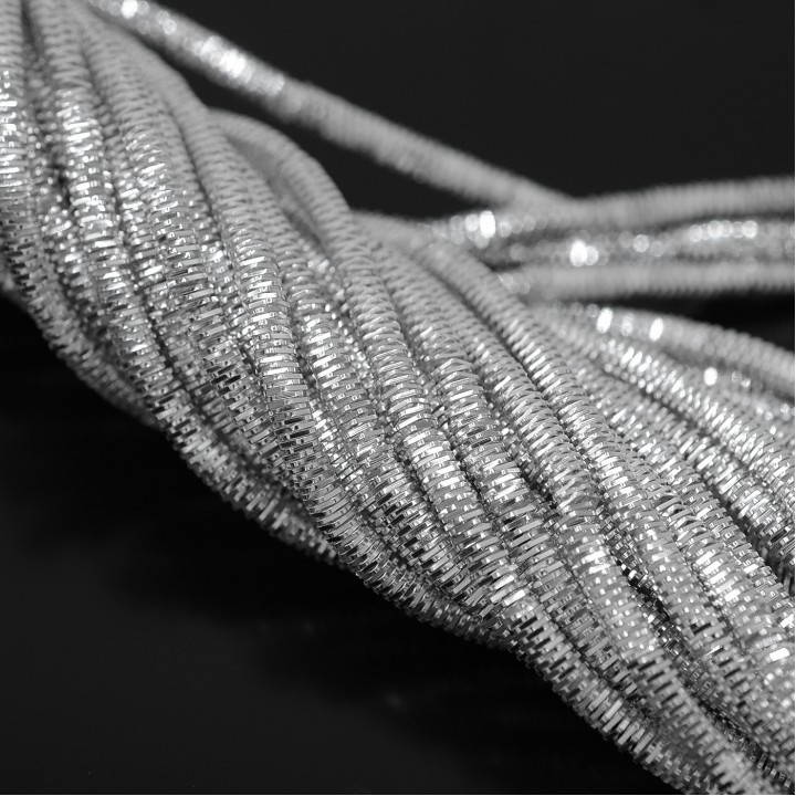 Metallic wire 3mm in spring like design silver color, 5 gram