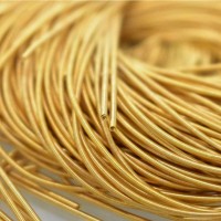 Canutillo liso mate 1mm color Creamy Gold, 5g