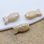 Fish Ceramic Beads ~30:17mm Sand AB color, 1 piece