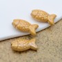 Fish Ceramic Beads ~30:17mm mustard AB color, 1 piece