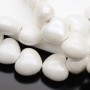Heart Ceramic Beads 15:17mm white color, 1 piece