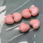 Бусина Сердечко керамика 13:15мм цвет розовый, 1 штука