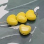 Heart Ceramic Beads 13:15mm yellow color, 1 piece