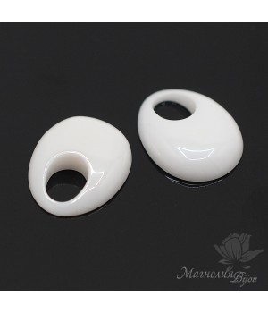Cuenta cerámica Gota 17.5:14mm, color blanco