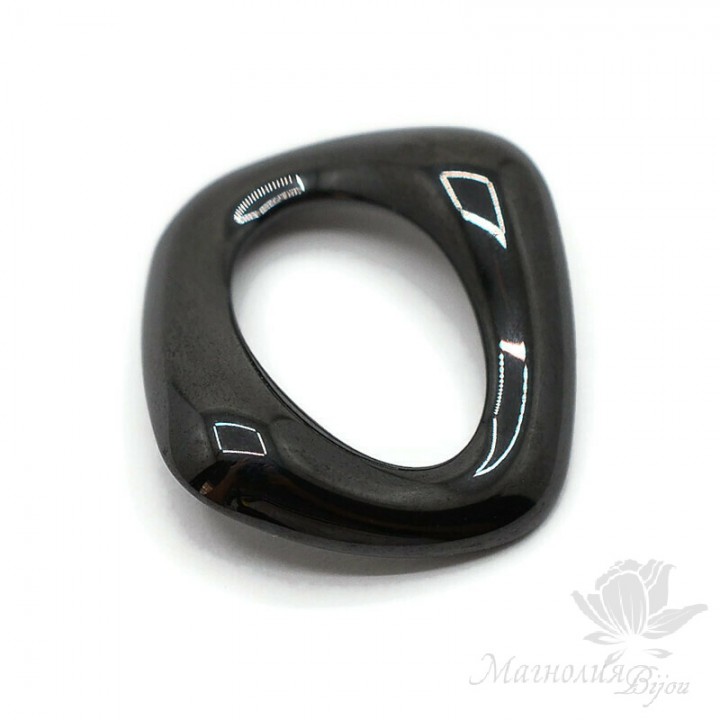 Ceramic element Square curved 28mm, black