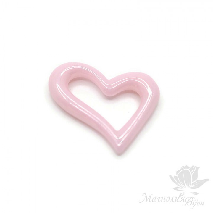 Ceramic Heart Asymmetry 19:15mm, pink