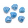 Bead Ceramic Heart 10mm color blue, 10 pieces
