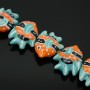Porcelain Beads Sea Fish 20mm color turquoise, 1 piece