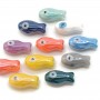 Ceramic beads Fish 19mm color Mix, 10 pieces