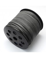 Замшевый плоский шнур 2.5мм цвет тёмно-серый, 1 метр