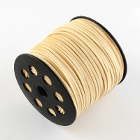 Cordón de ante sintético plano 2.5mm color maíz, 1 metro