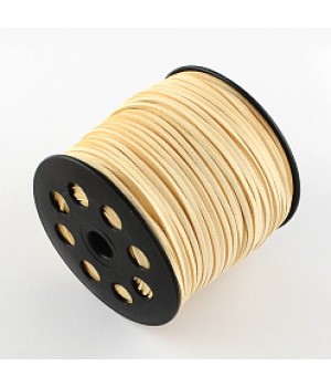 Замшевый плоский шнур 2.5мм цвет кукуруза, 1 метр