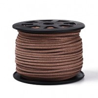 Cordón de ante sintético plano 2.5mm color sienna, 1 metro