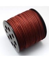 Замшевый плоский шнур 2.5мм цвет тёмно-красный, 1 метр