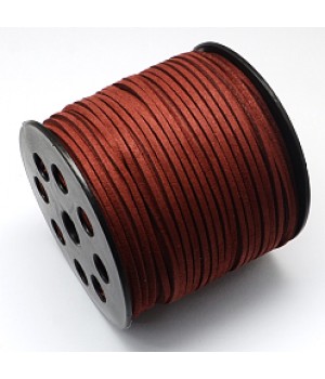 Замшевый плоский шнур 2.5мм цвет тёмно-красный, 1 метр