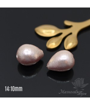 Cotton pearl drop 14:10mm, lilac