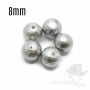 Cotton pearls 8mm, gray