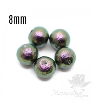 Perlas de algodón 8mm, rich green black