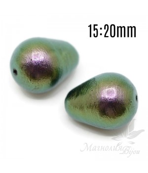 Perlas de algodón gota 15:20mm, rich green black