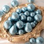 8mm round cotton pearls(Japan), color gray blue