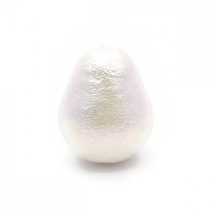 15:20mm cotton pearl drop(Japan), color rich white