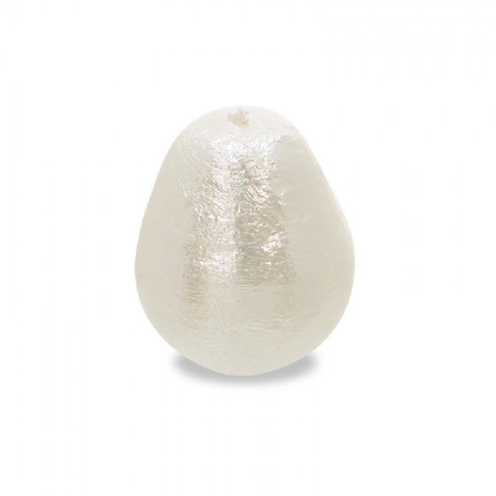 Cotton pearl drop 15:20mm (Japan), white