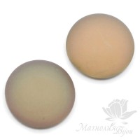 Кабошон 18мм чешское стекло, цвет matte backlit pink/citrine