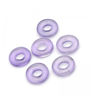 Cuentas Donut 10mm color Lila, 5 piezas