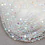 Faceted Coin Glass Beads 4mm color transparent AB, 1 strand (~140 beads)