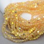 Faceted Coin Glass Beads 4mm color gold AB, 1 strand (~140 beads)