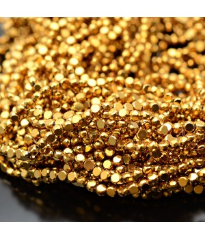 Cuentas de cristal Disco 4mm color Oro, 1 hilo(~140 cuentas)