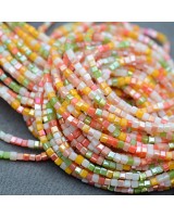 Кубик хрустальные бусины 2мм Микс 8 Тропический, 1 нить(~178 бусин)