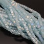 Faceted Cube Glass Beads 4mm color Light Blue Porcelain AB, 1 strand (~100 beads)