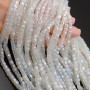 Faceted Cube Glass Beads 4mm color White Opal AB, 1 strand (~100 beads)